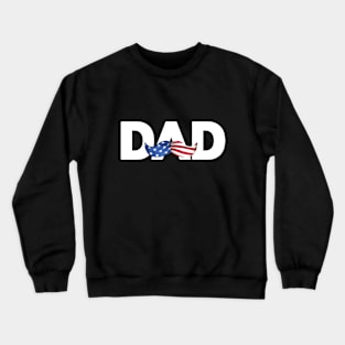 Happy Father's day Birthday American Flag Retro Vintage Noel Crewneck Sweatshirt